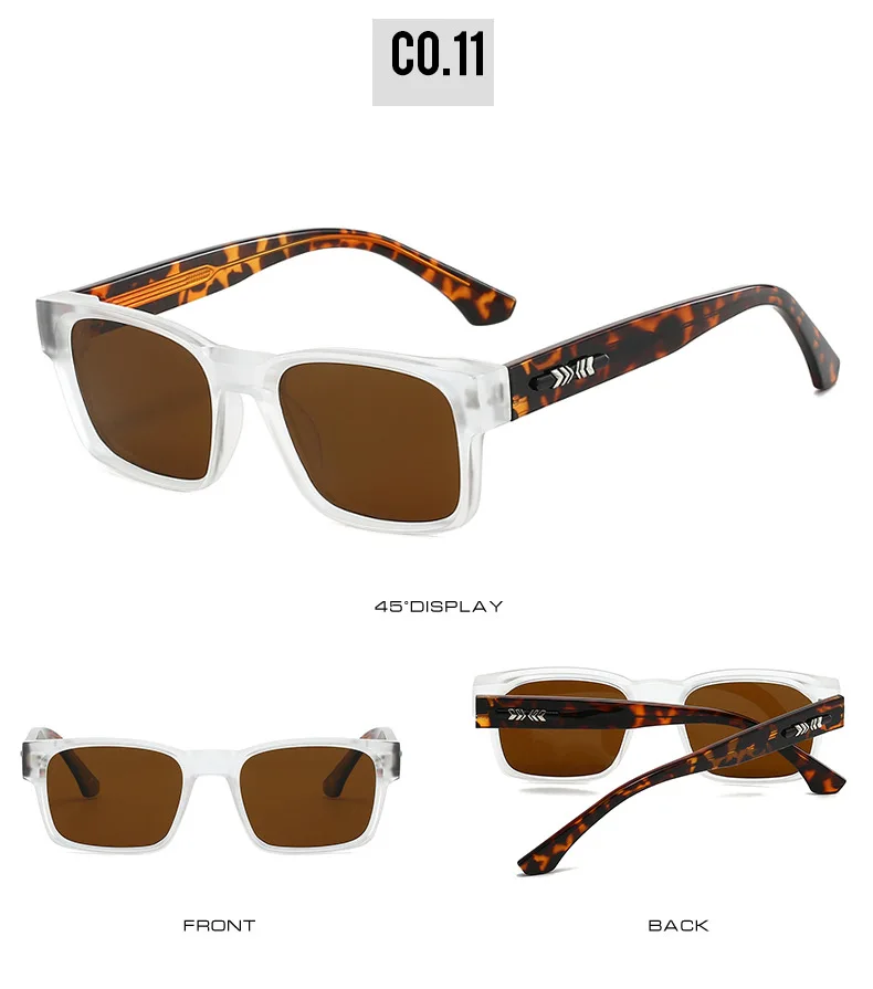 Quality Square Polarized Sunglasses Men Metal Core UV400 Unisex Sun Glasses Travel Hiking Beach Fishing Eyewear