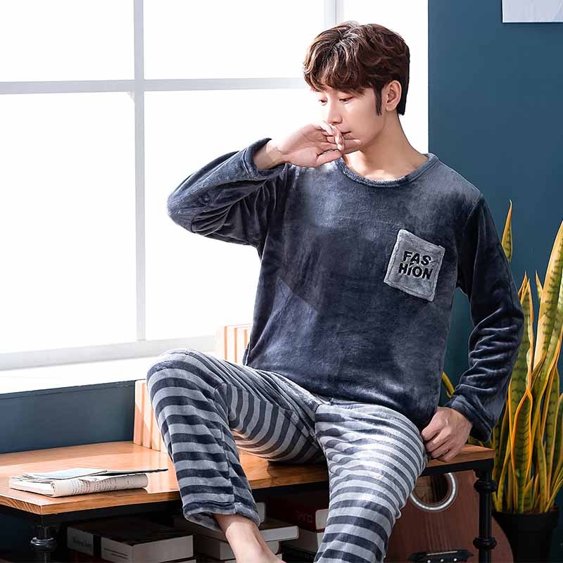 Men's Long Sleeved Warm Pajama Set - Image 5