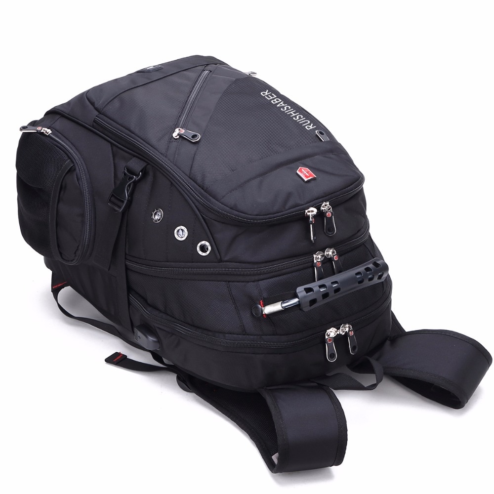 Men's Diagonal Zippper USB Backpack - Image 6