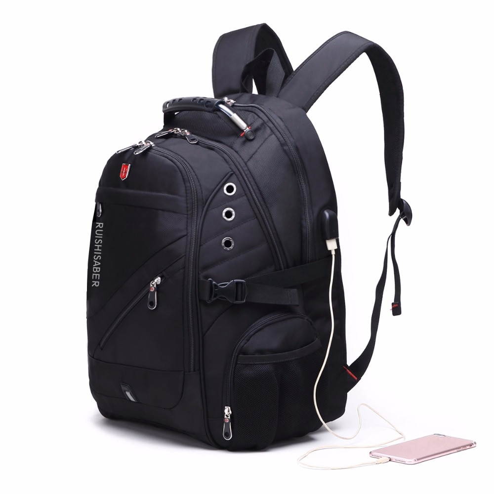 Men's Diagonal Zippper USB Backpack - Image 2
