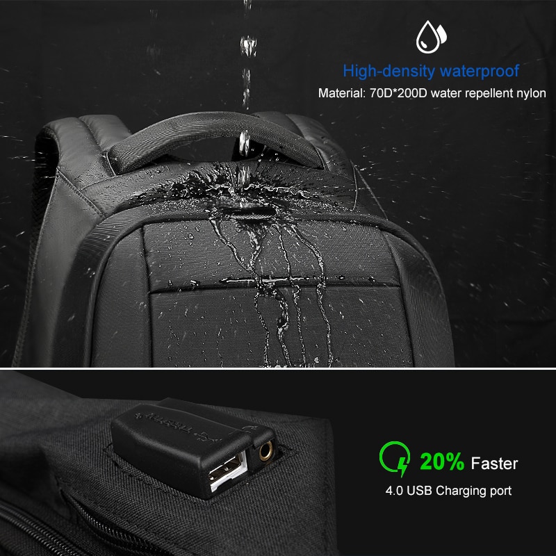Water Repellent USB Backpack - Image 4
