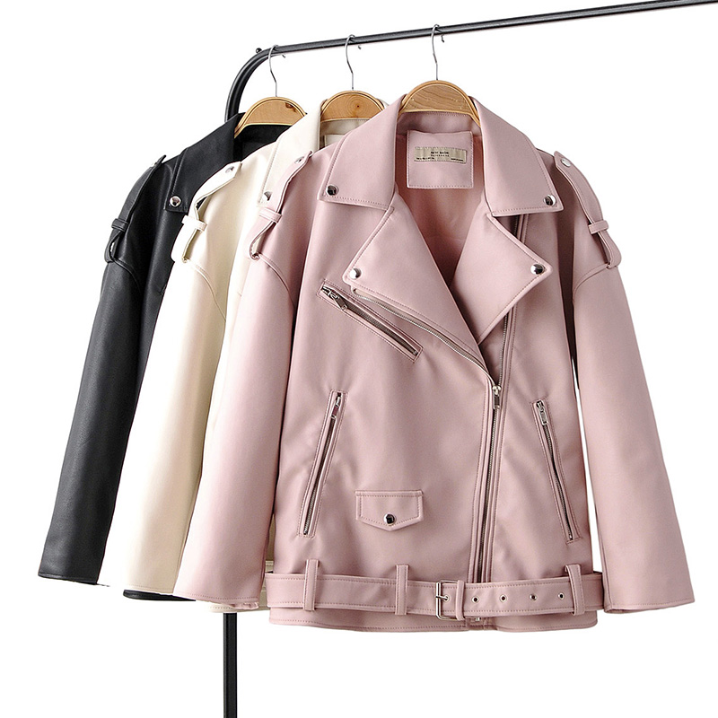 Women's Eco-Leather Oversized Biker Jacket - Image 3